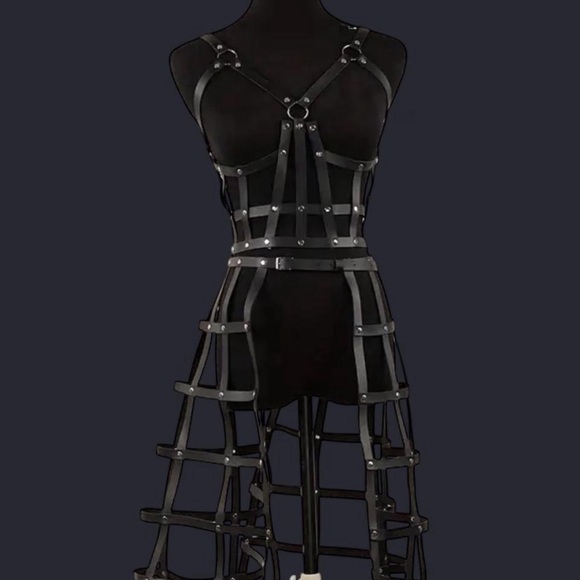 Dresses & Skirts - Edgy Black Cage Harness Dress